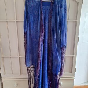 Jessica Taylor Blue and Purple Paisley Dress
